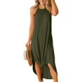 thumbnail image 3 of G and PL Vestido largo de playa para mujer, informal, sin mangas, con abertura lateral, halter, 3 of 5