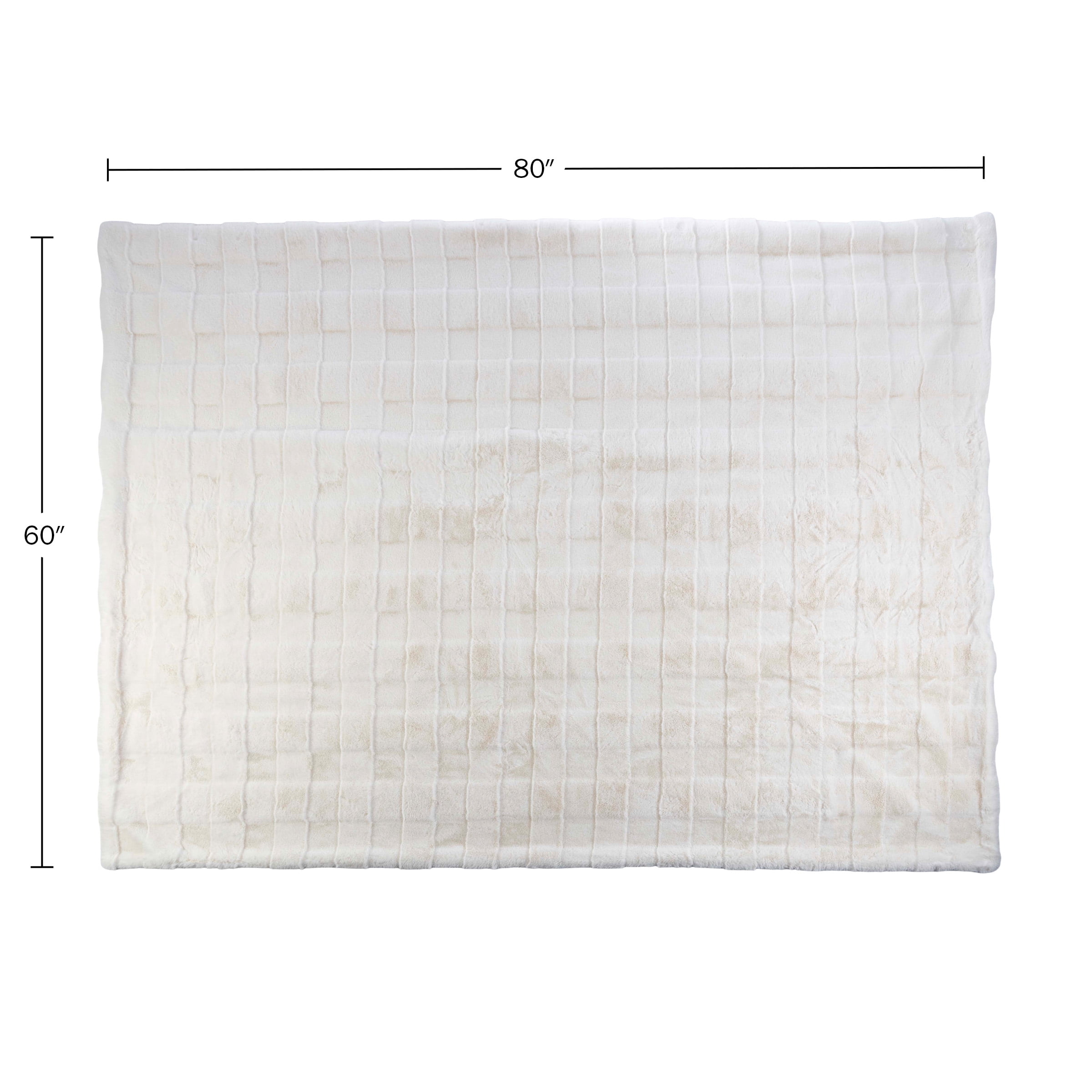 Lavish Home 60x80-Inch Faux Fur Blanket - Queen Size Bedding (Cream)