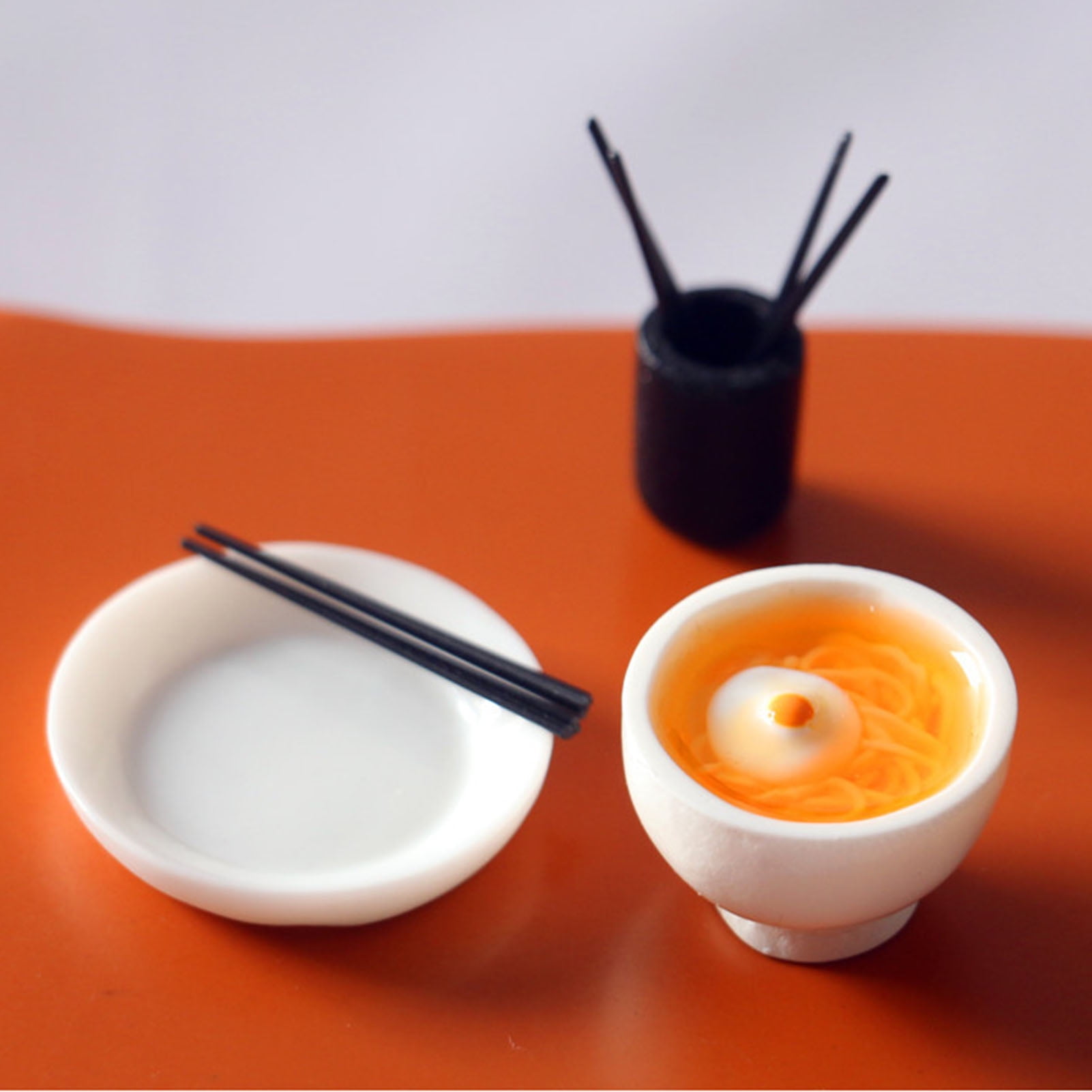 SPRING PARK Dollhouse Miniature Japanese Ramen Set Model Kitchen Pretend Play Doll Food Toy