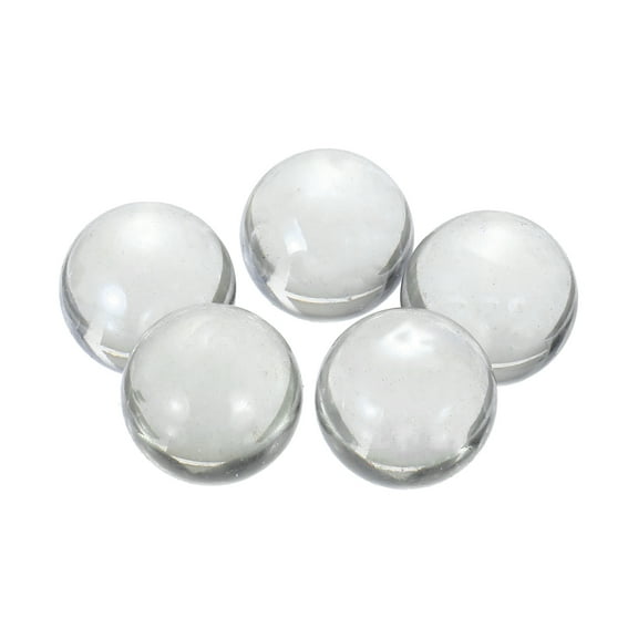 Glass Beads,5pcs Round Glass Gemstone Clear 0.23lbs (0.98") Glass Marbles Pebbles for Vase Fillers Aquarium Decor DIY Craft