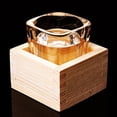 thumbnail image 2 of KAKOWELY Japanese Style Sake Wooden Box Creative Sake Cup Holder Small Cake Container,3.15"X3.15"X1.97", 2 of 5