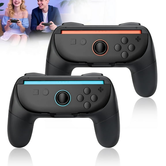 TSV 2-Pack Ergonomic Joy-Con Grips Fit for Nintendo Switch 2, Slip & Wear-Resistant Comfort Handles, Joy-Con Controller Accessories, Black
