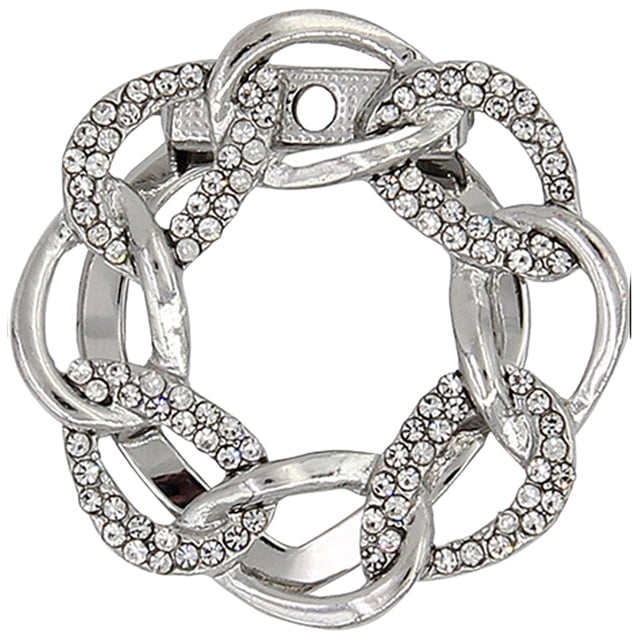 Brooch Pin Flower Twist Shape Sparkling Rhinestones Imitation Pearls Decor Scarf Buckle Sweaters Collars Hats Bags Coats Scarves Accessory