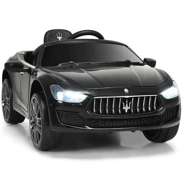 Costway 12V Maserati Licensed Kids Ride On Car RC Remote Control w/ LED Lights Music Black