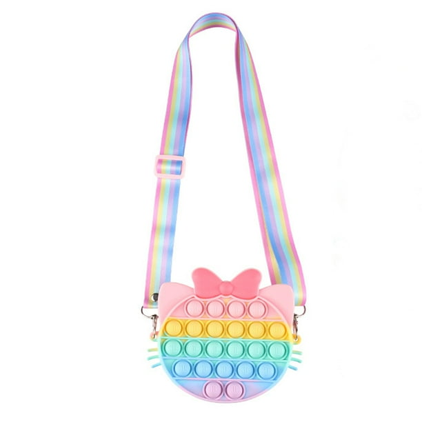 Bolsa de regalo con múltiples juguetes, bolso de mano con burbujas, bolso bandolera de juguete para niñas