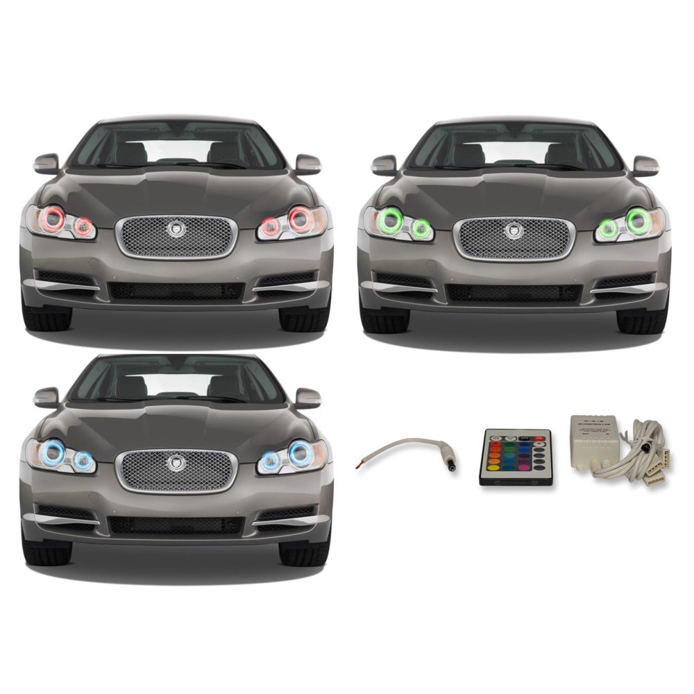 Flashtech LED RGB Multi Color Halo Ring Headlight Kit For Jaguar XF 09