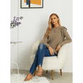 thumbnail image 7 of JWD Long Sleeve Shirts for Women Knit Tops Casual Crewneck Ruffle Tops Loose Fit Fawn-Small, 7 of 7
