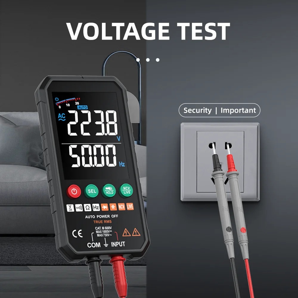 Digital Multimeter AC DC Voltage 6000 Counts True RMS Voltmeter Auto-Ranging Tester Non-Contact Voltage Detection Tools ,Versatile Measurement