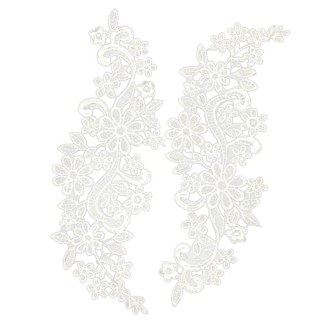 1 par de parches de Apliques de encaje floral Gloria Negro 31cmx9cm