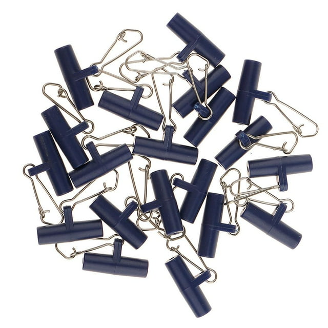 S SERENABLE 20Pcs Fishing Sinker Slides with Hooked Snap Connector for Braid Line S Blue S