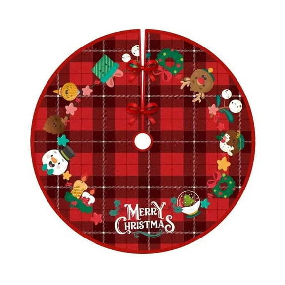 OAVQHLG3B Christmas Tree Skirt, 36 Inches Red Skirt for Merry Christmas Party Christmas Tree Indoor Outdoor Decoration Xmas New Year Holiday Party Home Ornaments