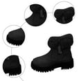 thumbnail image 7 of Women's Winter Boots Suede Plush Warm Lug Sole Zipper Ankle Snow Booties Casual Platform Round Toe Short Chelsea Boots Black Size 7, 7 of 7