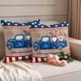 thumbnail image 2 of Independence Day Outdoor Waterproof Pillow Covers, Gnomes Truck Star Flag Wooden Grain Decorative Square Throw Pillowcase Sofa Cushion Sham for Patio/Couch/Chair, 16"x16" 2 Pack, 2 of 8