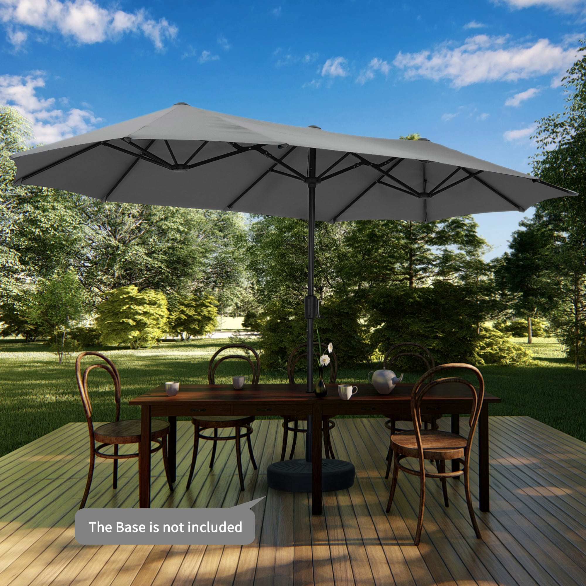 4 meter patio umbrella 11x11ft Backyard Telescopic Umbrella, Extra Large Umbrella, Turquoise Blue Or even heavier when combined with both sand and water PATIO UMBRELLA WITH CRANK-LIFT 4.5M