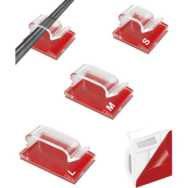 Wire Clips [3 Sizes 50pcs], Adhesive Wire Organizer Cable Holder Cord