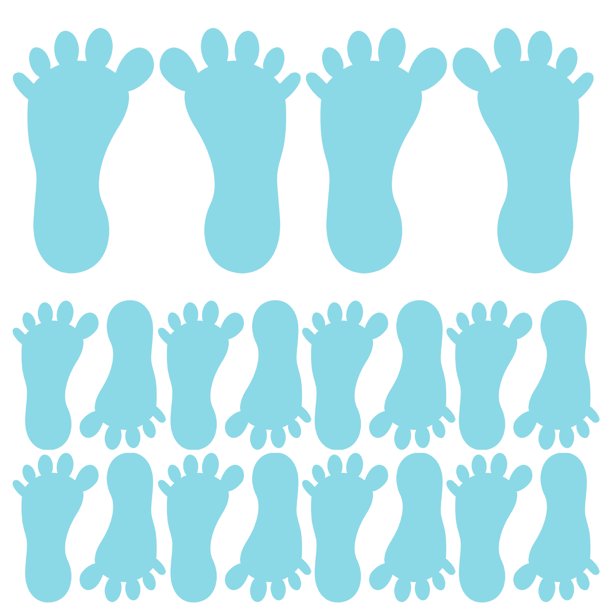 24 pegatinas con forma de pies pequeños, calcomanías de pared extraíbles para ejercicios y entrenamiento, progreso de la enseñanza escolar (color aleatorio)