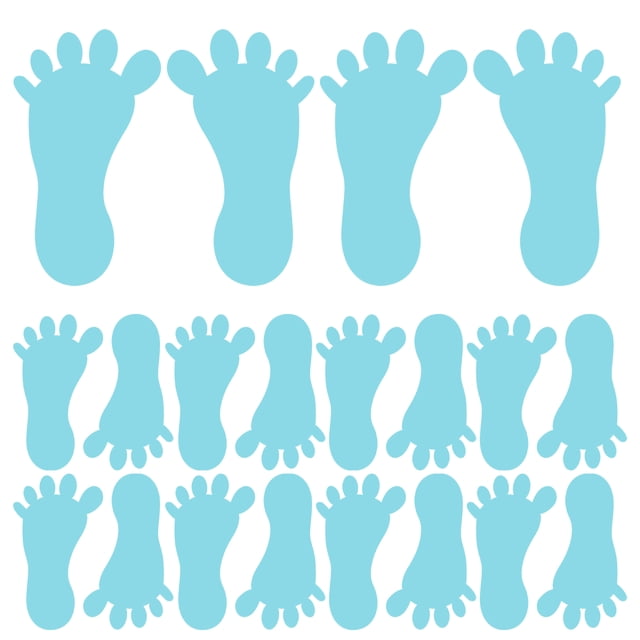 SHISUYAN 24PC Small Feet Shape Stickers Removable Wall Decal for Drills and Training School Teaching (Random Color)