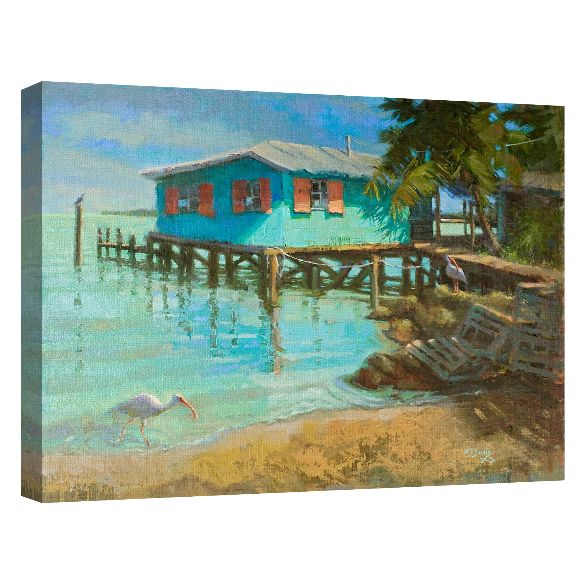 Masterpiece Art Gallery Waterfront Beach View By Kathleen Denis Canvas Art Print 18" x 24"