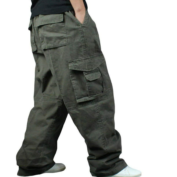 YM YOUMU Men Cargo Pants Loose Baggy Hip Hop Trousers with Pocket ...