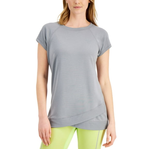 Ideology Womens Short-Sleeve T-Shirt,Mid Grey Storm,Small