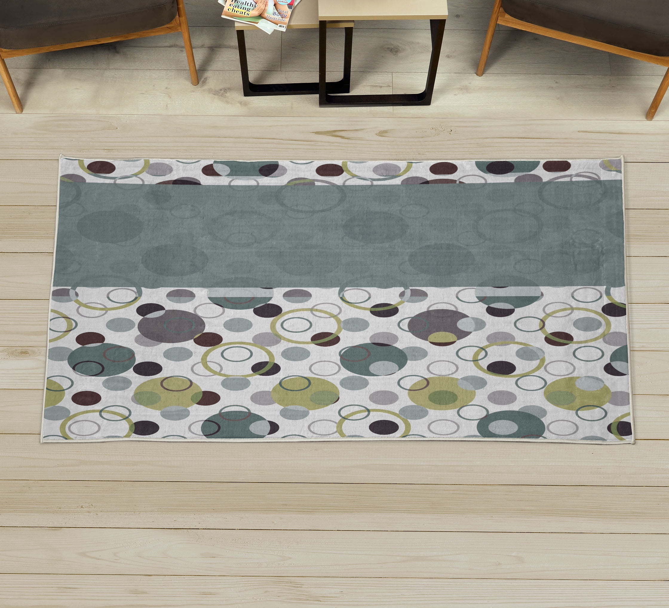 Abstract Decorative Rug, Circular Shaped Round Interlace Forms ...