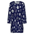thumbnail image 5 of Blue And White Dog Paws on Dark Blue Background Women Elegant Long Sleeve Warm Dress Autumn Winter Sweater Dress Casual Pullover Mini Dresses, 5 of 7