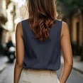 thumbnail image 7 of hotojiny Womens Tops Summer Spring Tunic Dressy Casual Blouses Business V Neck Cute Short Sleeve Shirt Office Wear, 7 of 7