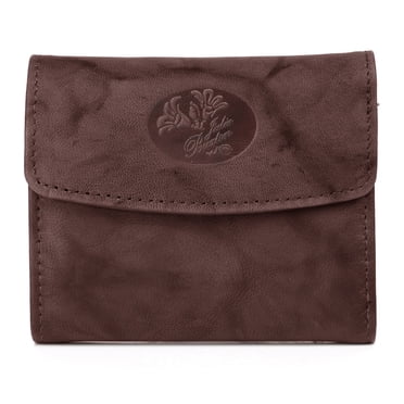 Julia Buxton USA Black Floral Embossed Mini Tri-Fold Wallet With RFID...