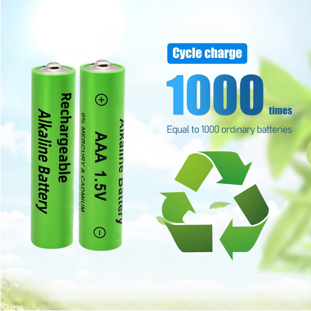 DFITO 16-Pack Rechargeable AAA Alkaline High-Capacity Batteries, 3000 mAh, Recharge up to 1200x Times, Pre-Charged