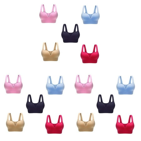 

3pcs Professional Women Yoga Top Tank Seamless Fitness Sports Push Up Bra Solid Color Gym Vest