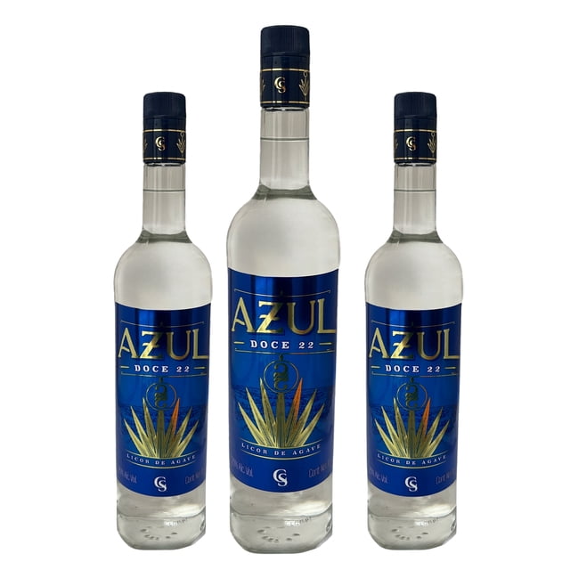 Tripack Licor De Agave Azul Doce 22 Cristalino 1000 Ml Azul Doce 22 Licor de Agave