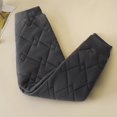 thumbnail image 3 of Teylalorva Leggings for Girls Diamond Quilted Padded Thick Jogger Pants Thermal Warm Elastic Waist Cozy Winter（2-15） Gray Size 1-2Years, 3 of 5