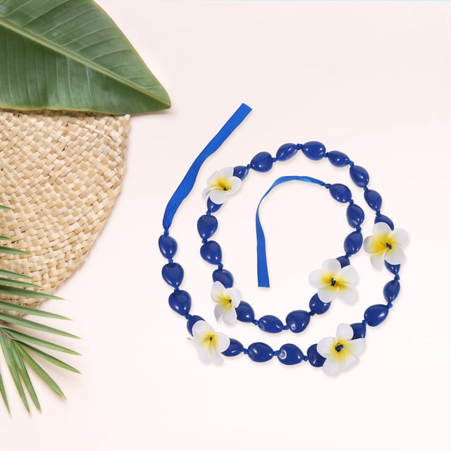 BESTYASH Collar Lei Azul Con Flores Plumeria Para Graduación Y Eventos Escolares Clase 2026