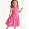 thumbnail image 5 of FYDUU Girls Dress Elegant Pleated A-Line Midi Dresses Sleeveless Formal Party Dress for Girls Round Neck Casual Sundress School Wear 7-8 Years, 5 of 5