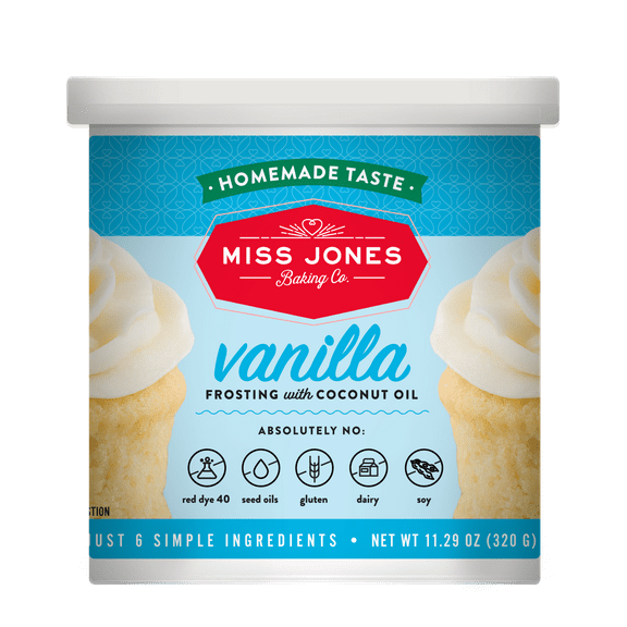Miss Jones Baking Co. Natural White Vanilla Frosting, 11.29oz