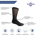 thumbnail image 3 of 12 Pairs Yacht & Smith Black Men's Diabetic King Size Crew Socks,13-16, 3 of 4