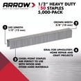 thumbnail image 2 of Staples Arrow 508IP Heavy Duty T50 de 1/2 pulgada, paquete de 5000, 2 of 9