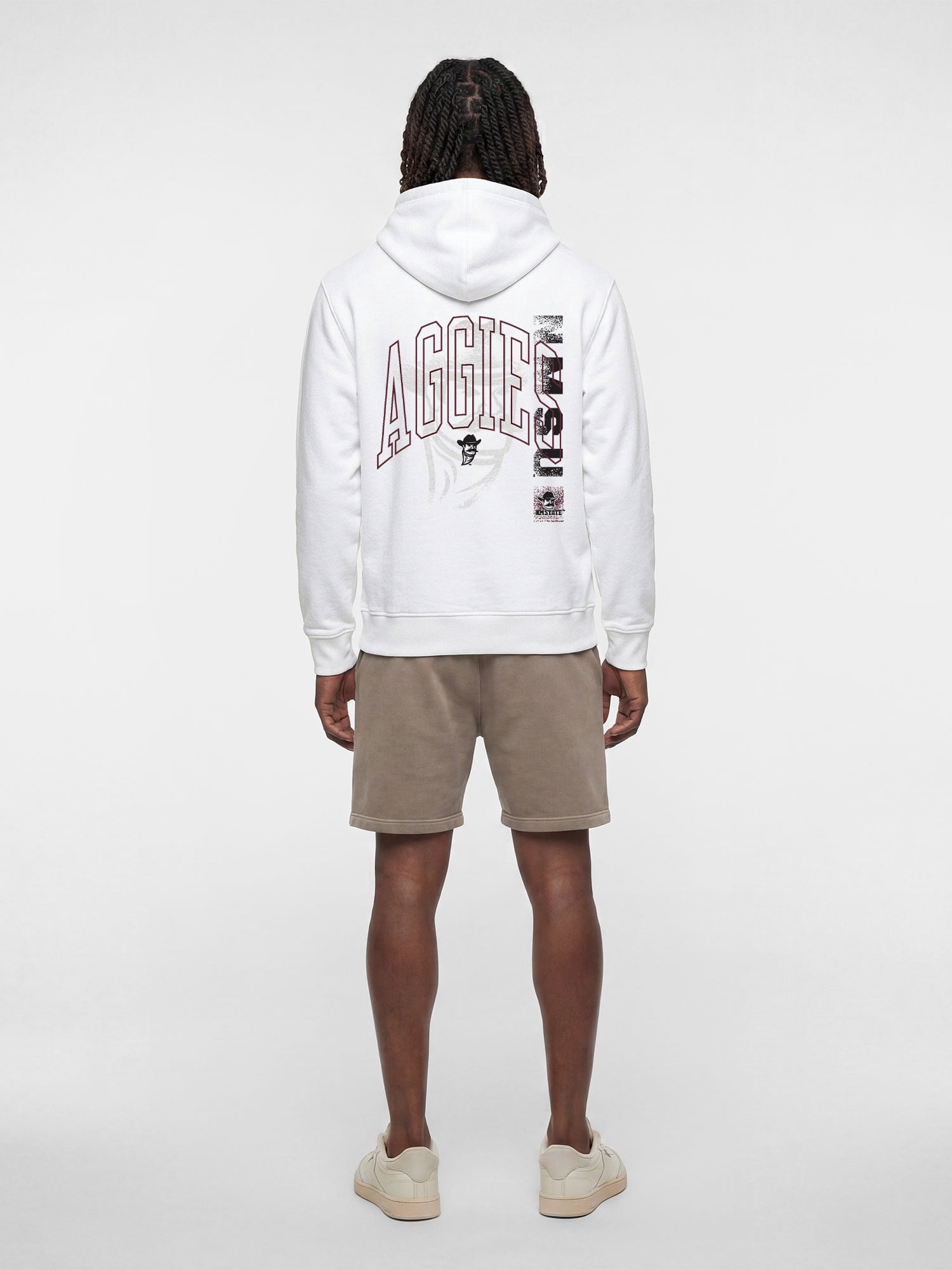 New Mexico State Aggies Reebok Mens White Hooded Sweatshirt