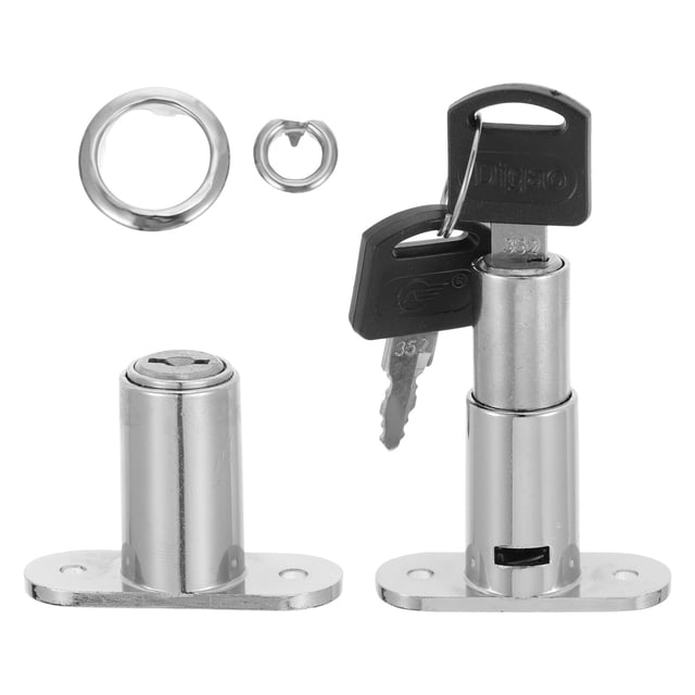 Minkissy 2Pcs Zinc Alloy Wardrobe Lock Silver Privacy Protection Drawer Security Lock