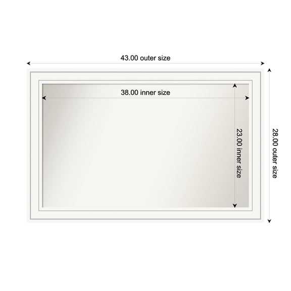 Amanti Art Custom Framed Wall and Bathroom Mirror (28 x 43 in.), Craftsman White Frame