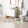 thumbnail image 7 of SKYSONIC Toilet Bathroom Rugs Sets 2 Piece, Summer Palm Leaves Tropical Flowers Soft Absorbent Fluffy Toilet Mat Set Non-Slip Rubber Backing Bath Mats for Bathroom,16"x24"+20"x24", 7 of 7