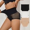 thumbnail image 2 of PUMISAS Mid Waist Briefs For Women Panty Stretch Comfortable Panties Solid Color Seamless Briefs Breathable Lace Underpants, 2 of 9