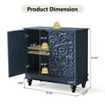 thumbnail image 4 of Wirrytor Vintage Blue Sideboard Cabinet with 2 Doors for Hallway Entrance, Carved Wood Accent Cabinet for Living Room, Modern Storage Credenza for Dining Room, 4 of 8