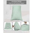 thumbnail image 7 of Green White Stripe Pillow Covers King Size 2 Pack, Modern Minimalist Geometric Striped Soft Bed Throw Pillowcases Breathable Cooling Long Lumbar Body Pillow Sham Cover for Bed Sofa 20''x36'', 7 of 7