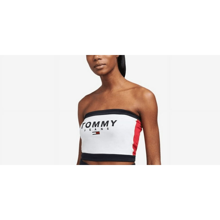 Tommy Hilfiger Women s Logo Bandeau Top White Size Medium