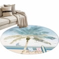 thumbnail image 2 of Palm Trees Round Living Room Rugs 3.3 ft, Summer Holiday Beach Washable Area Rug with Non-Slip Sturdy Edge Binding Round Front Door Mat Floor Carpet for Entryway, 2 of 9