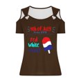 thumbnail image 3 of Tops de Hombro Frío para las Mujeres Día de la Independencia Impreso Fuera Del Hombro Blusa con Cuello en V, Fuera Del Hombro de las Mujeres, 3 of 4