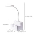 thumbnail image 3 of Rechargeable LED Desk Lamp | Eye Protection Adjustable Lighting | Multifunction with Pen Holder & Phone Stand | Foldable Plastic Body | White | 12x9x33.5cm | USB Charging, 3 of 6