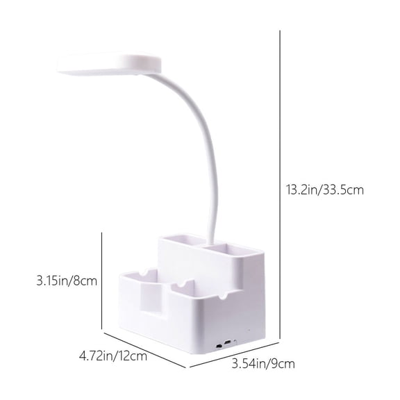 Momihoom Multifunctional Rechargeable LED Desk Lamp with Integrated Storage and Flexible Gooseneck