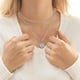 thumbnail image 2 of Collar Ursteel con iniciales de cadena en forma de clip de papel con capas plateadas, 2 of 7